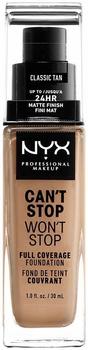 NYX Make-up Can't Stop Won't Stop 24-Hour Foundation 12 Classic Tan (30ml)