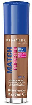 Rimmel London Match Perfection Foundation 601 Soft Chocolate (30ml)