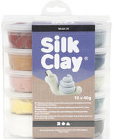 Creativ Company Silk Clay Modelliermasse Pastellfarben Set 10x40g - Bunt