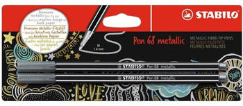 STABILO Pen 68 metallic 2er Pack silber (B-53042-10)
