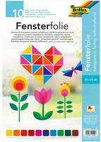 Folia Fensterfolie, 23x33cm, 10 Blatt, farbig sortiert