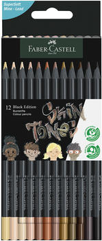 Faber-Castell Dreikant-Buntstifte Black Edition Skin Tones 12er-Set