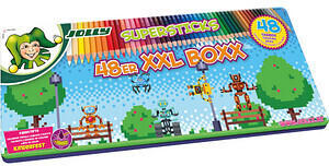 Jolly SUPERSTICKS 48er XXL BOXX MONSTER 2 Buntstifte farbsortiert, 48 St.