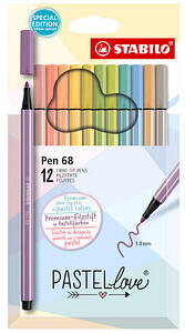 STABILO Pen 68 PASTELlove Filzstifte farbsortiert, 12 St.