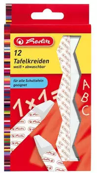 Herlitz Tafelkreide gewickelt 12 St&uuml;ck wei&szlig; (8648107)