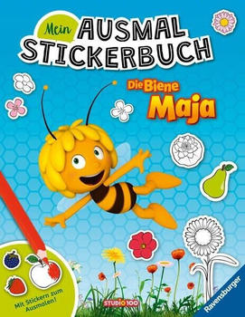 Ravensburger Mein Ausmalstickerbuch Die Biene Maja - Großes Buch mit über 250 Stickern viele Sticker zum Ausmalen (49763)