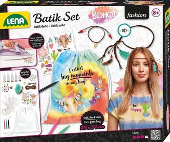 Lena fashion, Batik Set BoHo!, mit Leinen-Rucksack, DIY Kreativset