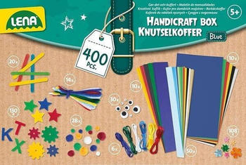 Lena Bastelkoffer Blau (Papier/Moosgummi/Pompons/etc.), 400 Teile