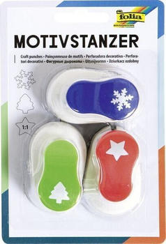 Folia Motivstanzer Weihnachtsmotiv, 3 Stanzer je 15mm