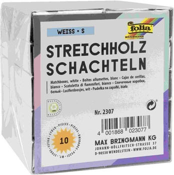 Folia Streichholzboxen wei&szlig;, size S, 10 St&uuml;ck