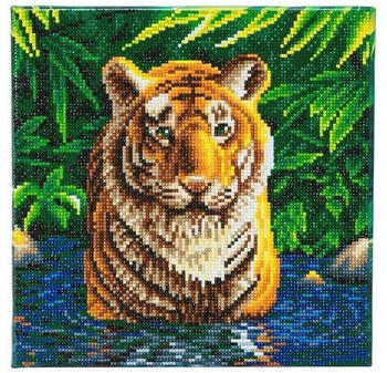 Crystal Art Crystal Art Craft Buddy Tiger Pool, 30x30cm Crystal Art Kit,