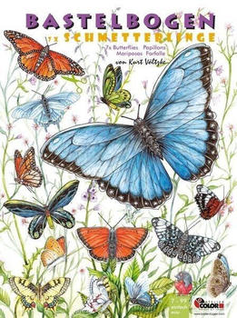 Atelier Color Schmetterlinge Bastelbogen 7 große Falter zum Basteln & Aufhängen aus Papier