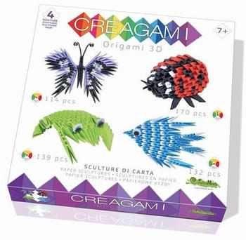CreativaMente Creagami - Origami 3D 4er Set Tiere, 555 Teile