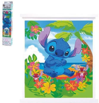 Craft Buddy Crystal Art Scroll, Disney Lilo & Stitch, Motiv: Stitch, Scrollbild 35x45cm, Kristallkunst-Bastelset