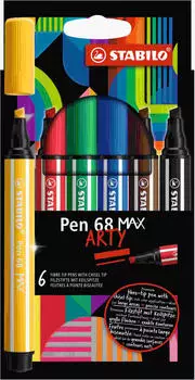 STABILO Pen 68 Max Keilspitze Etui Arty VE=6 Stifte STABILO Pen 68 Max Keilspitze Etui Arty VE=6 Stifte