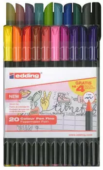 edding Fasermaler 1200 Colour Pens Fine 20er Set