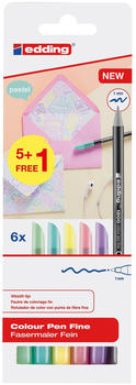 edding Fasermaler Fein 1200 Colour Pen Pastel 6er Set