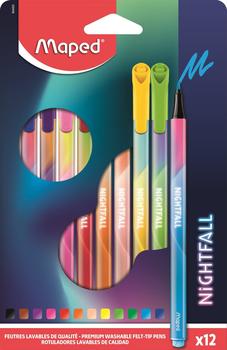 Maped Filzstifte Nightfall, 844400, Strichbreite 0,8mm, 12 Stück