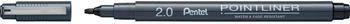 Pentel Filzstifte Pointliner Calligraphy S20P-C20A, Strichbreite 2mm, schwarz