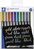 STAEDTLER Marker Metallic brush 10 St&uuml;ck im Etui, 1-6mm