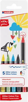 edding Filzstifte 1200, Glitter Color Pen, 5 St&uuml;ck