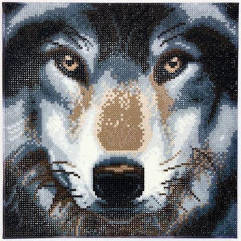 Craft Buddy Crystal Art, Wolf, Kit, Bild, 30 x 30 cm