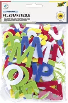 Folia Filzstanzteile Buchstaben selbstklebend, farbig sortiert