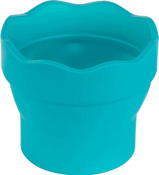 Faber-Castell Wasserbecher Clic und Go mit Wellenrand als Pinselablage faltbar t&uuml;rkis (181580)