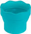 Faber-Castell Wasserbecher Clic und Go mit Wellenrand als Pinselablage faltbar türkis (181580)
