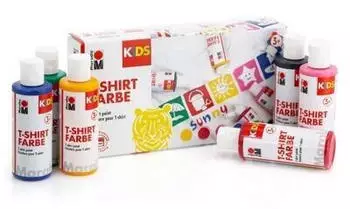 Marabu Stoffmalfarben Kids T-Shirt Farbe 6 x 80ml f&uuml;r helle Stoffe