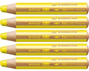 STABILO woody 3 in 1 Multistift gelb 5er Pack