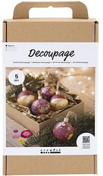 Creativ Company DIY Sets Dekoartikel Kreativ Set Découpage, Weihnachtsrot, Gepresste Blumen