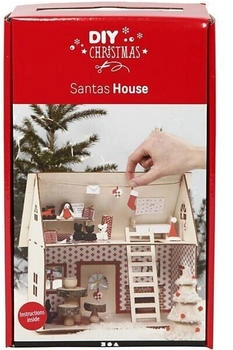 Creativ Company DIY Sets Dekoartikel Materialset Weihnachtsmann-Haus, 1 Set