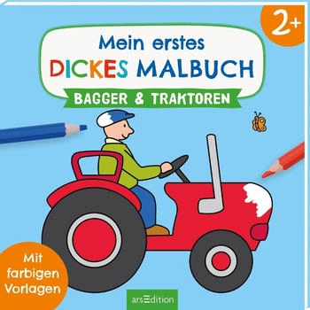 Ars Edition Mein erstes dickes Malbuch Bagger und Traktoren 64 Seiten
