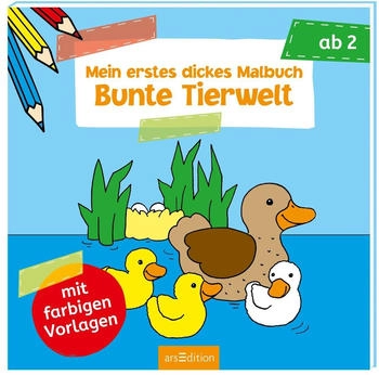 Ars Edition Mein erstes dickes Malbuch Bunte Tierwelt 40 Seiten