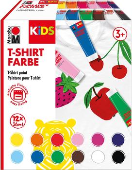 Marabu Stoffmalfarben Kids T-Shirt Farbe 12 x 36ml f&uuml;r helle Stoffe