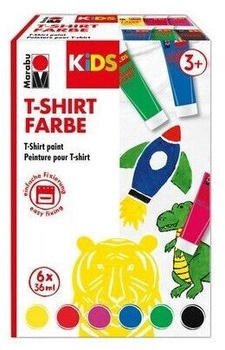 Marabu Stoffmalfarben Kids T-Shirt Farbe 6 x 36ml f&uuml;r helle Stoffe