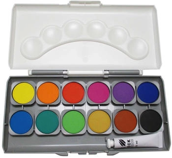 Stylex Deckfarbkasten 12 Farben mit Deckwei&szlig; (2051204)