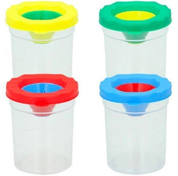 Stylex Wasserbecher Pinselbecher Deckel mit Rillen zur Pinselablage farbig sortiert (623031)