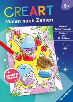 Ravensburger Kreativit&auml;t CreArt Malen nach Zahlen Zauberpapier Kawaii S&uuml;&szlig;e Freunde (48876)