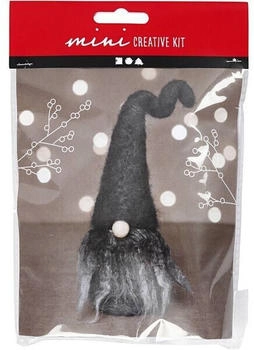 Creativ Company DIY Sets Nadelfilzen Mini Kreativ Set, Grau Melange, Weihnachtswichtel, H 13 cm
