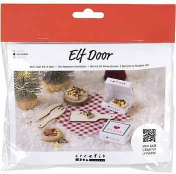 Creativ Company DIY Sets Miniaturen Mini Kreativ Set Wichteltür, Pizza