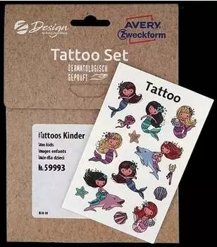 Avery Zweckform Tattoo Set Kinder, No. 59993, 10 B&ouml;gen