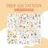 Papierdrachen 100 Kindertattoos, bunter Mix Set 05, 6 Bögen