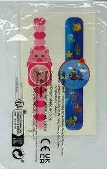 Kinder Cartoon Tattoo Aufkleber, Armbanduhr, 10 B&ouml;gen