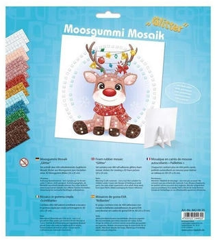 Ursus Kinder-Bastelsets Moosgummi Mosaik, Glitter Rentier