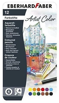 Eberhard Faber Aquarellstifte Artist Color, 516013, sortiert, im Metalletui, 12 Stück