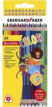 Eberhard Faber Buntstifte Colori Duo, 514822, farbig sortiert, zweifarbig - 48 Farben, 24 Stück