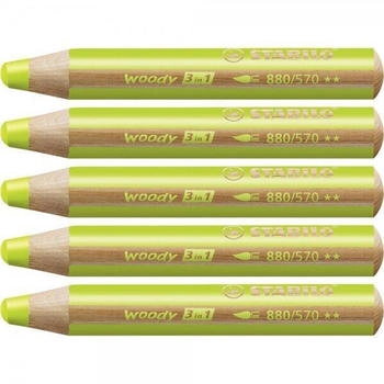 STABILO woody 3 in 1 Multistift hellgr&uuml;n 5er Pack