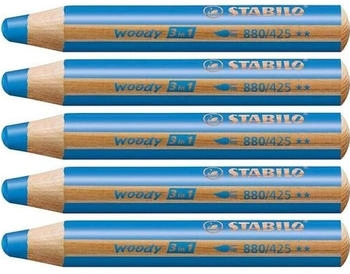 STABILO woody 3 in 1 Multistift mittelblau 5er Pack